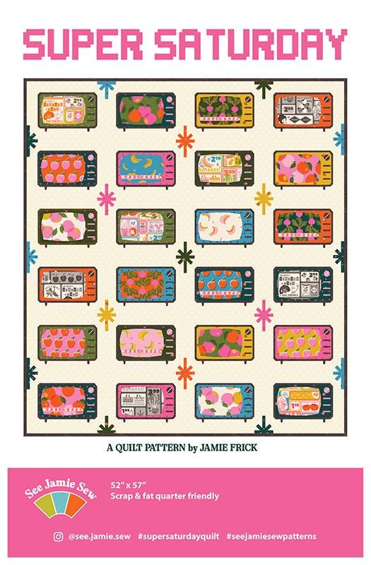 Foundation paper piecing quilt block pattern, 25 Sheets Super Saturday QTPRSU06 See Jamie Sew#1