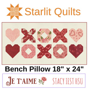 Sweetheart Pillow SLF 2222 by Chrissy Lux for Sew Lux Fabric 12"x 24" - Printed Pattern Only
