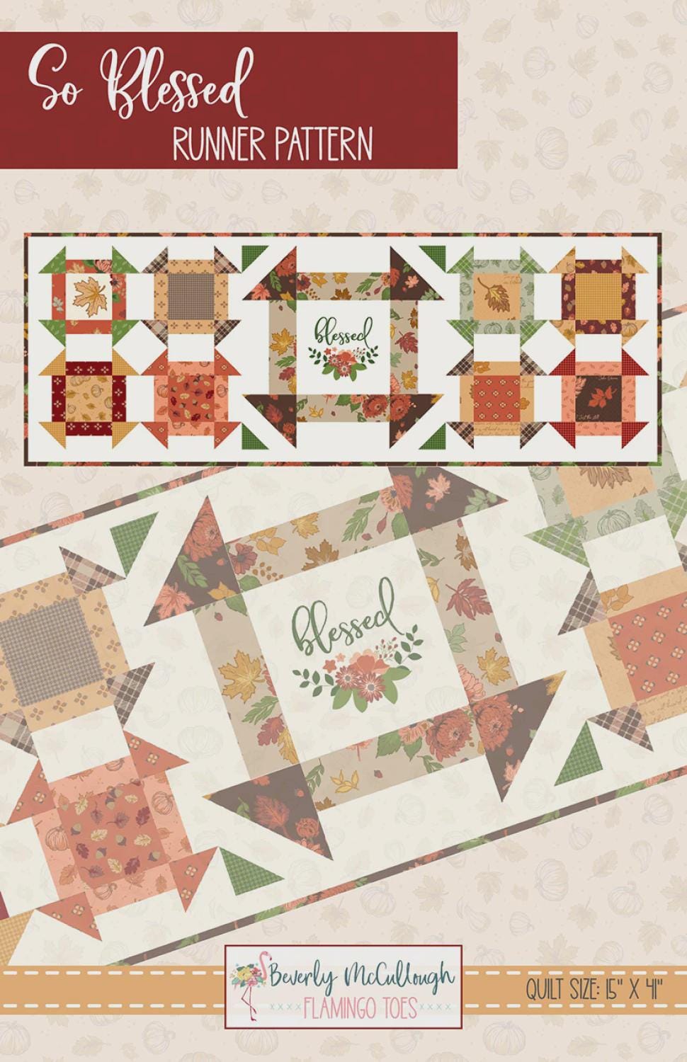 So Blessed Runner Pattern FT-58870 by Beverly McCullough from Flamingo Toes Printed Pattern Only