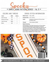 Spooky Simply Signs CROSS STITCH Pattern By It's Sew Emma ISE 4007