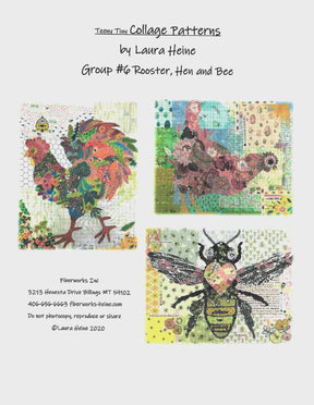 Teeny Tiny Collage Patterns Group 6 LHFWTT6 From Fiberworks INC, By Laura Heine, Paper pattern ONLY