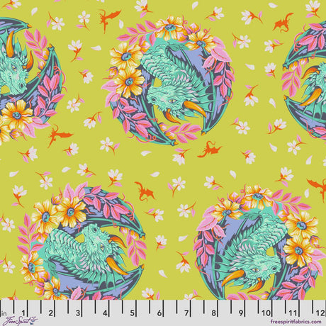 Legendary Dragon Ball She Apple Yardage PWTP282-Apple by Tula Pink Sold in 1/2 yard increments