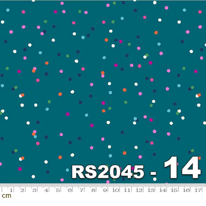 Birthday Polka Dot Teal Funfetti by Sarah Watts for Ruby Star Society - Sold in Half Yard Increments RS2045-14 Ruby Star Society Moda Fabrics