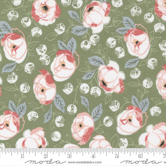 Country Rose Country Bouquet in Sage 5170-14 by Lella Boutique for Moda  Fabrics