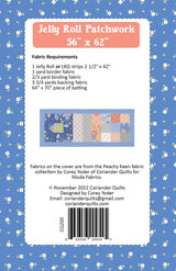Jelly Roll Patchwork Quilt Pattern by Coriander Quilts CQ200 56" x 62"