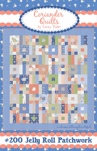 Jelly Roll Patchwork Quilt Pattern by Coriander Quilts CQ200 56" x 62"