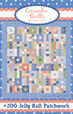 Jelly Roll Patchwork Quilt Pattern by Coriander Quilts CQ200 56" x 62"