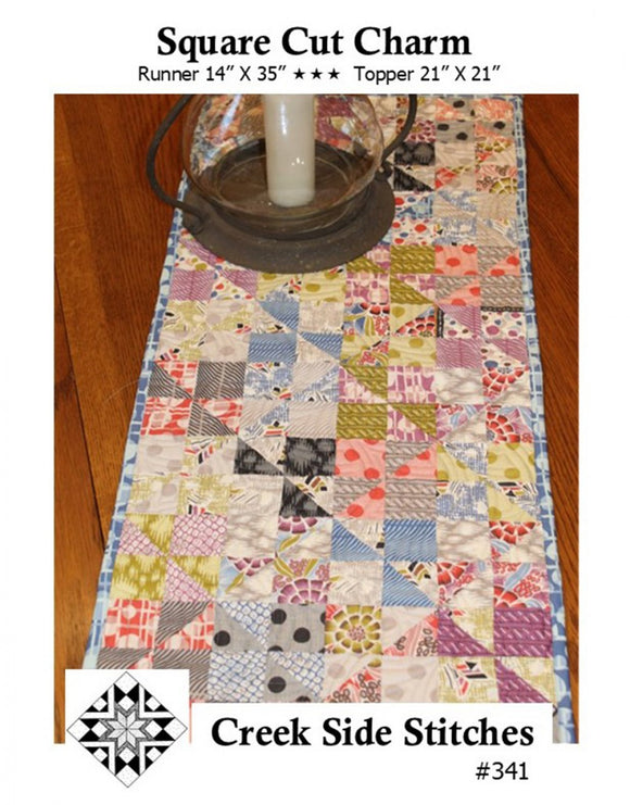 Square Cut Charm Pattern CSS341 Paper Only From Creek Side Stitches two sizes
