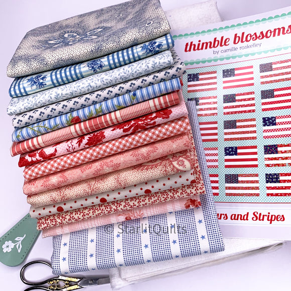 Stars and Stripes Quilt Kit  Faded Flag    TBL226 (prints vary from picture..)