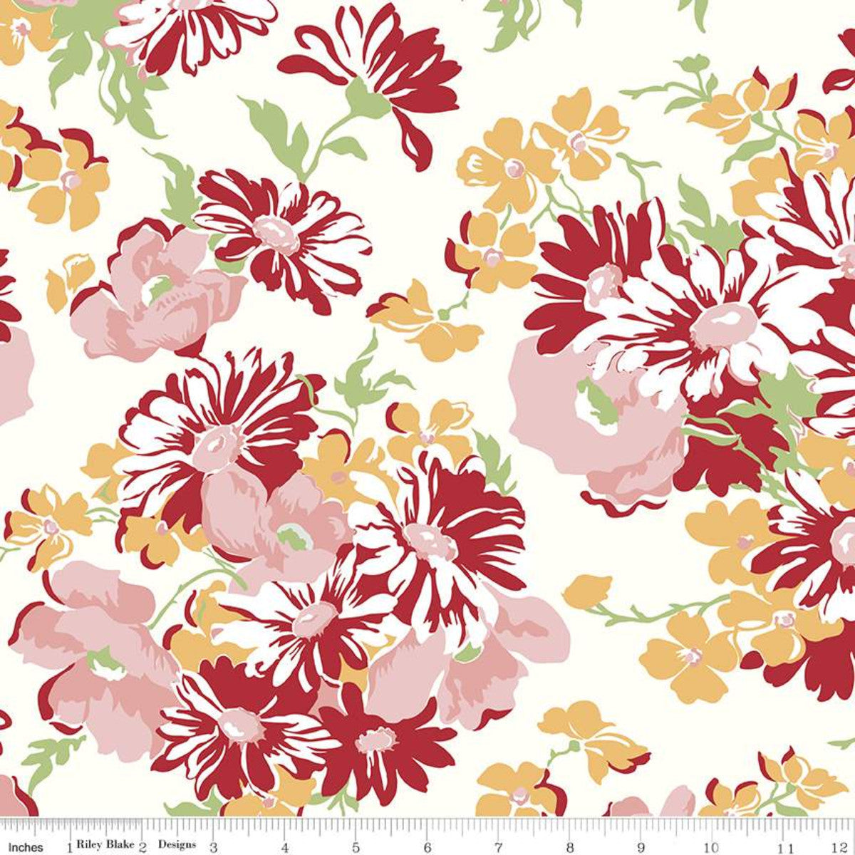 Cook Book Daisy Wide back 108" WB11776-Daisy Wide Back by Lori Holt for Riley Blake Designs Sold in 1 Yard Increments Cut Continuously