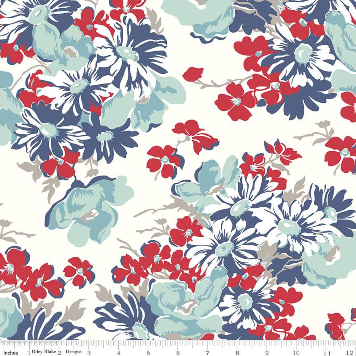 Cook Book Denim Wide back 108" WB11776-Wideback by Lori Holt for Riley Blake Designs Sold in 1 Yard increments cut continuously
