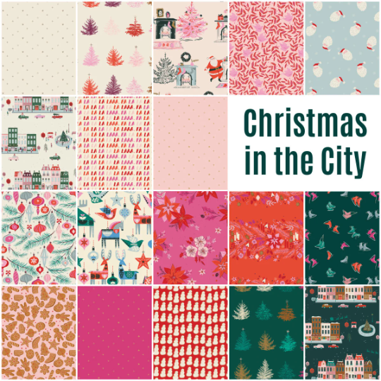 Christmas in the City Fat Quarter Bundle all 18 fabrics Custom Cut by Starlit Quilts