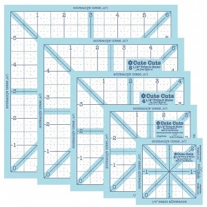 Free Ship -*- Cute Cuts Trim it Square ruler set by Lori Holt,  sizes: 2.5”, 3.5”, 4.5”, 5.5”, 6.5”  STTI-6018