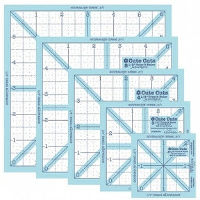 Free Ship -*- Cute Cuts Trim it Square ruler set by Lori Holt,  sizes: 2.5”, 3.5”, 4.5”, 5.5”, 6.5”  STTI-6018