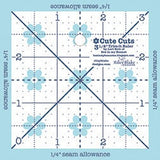 Free Ship -*- Cute Cuts Trim it Square ruler set by Lori Holt,  sizes: 2.5”, 3.5”, 4.5”, 5.5”, 6.5”  STTI-6018