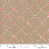 Caroline Oatmeal Floral Lattice Yardage SKU# 18651-16 Caroline by Brenda Riddle Designs for Moda Fabrics