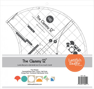 The Clammy 12&quot; Template Five Shapes Clamshell/Glam Clam, Circle, Half Circle, Orange Peel, Drunkards Path/ Quarter Circle LSS-100