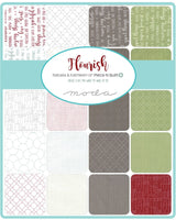 Flourish Mini Charm By Natalia and Kathleen for Moda Fabrics includes 42 - 2.5 inch squares