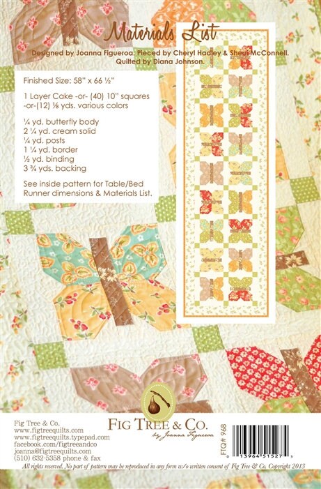 Painted Ladies layer cake friendly Quilt Pattern  FTQ968