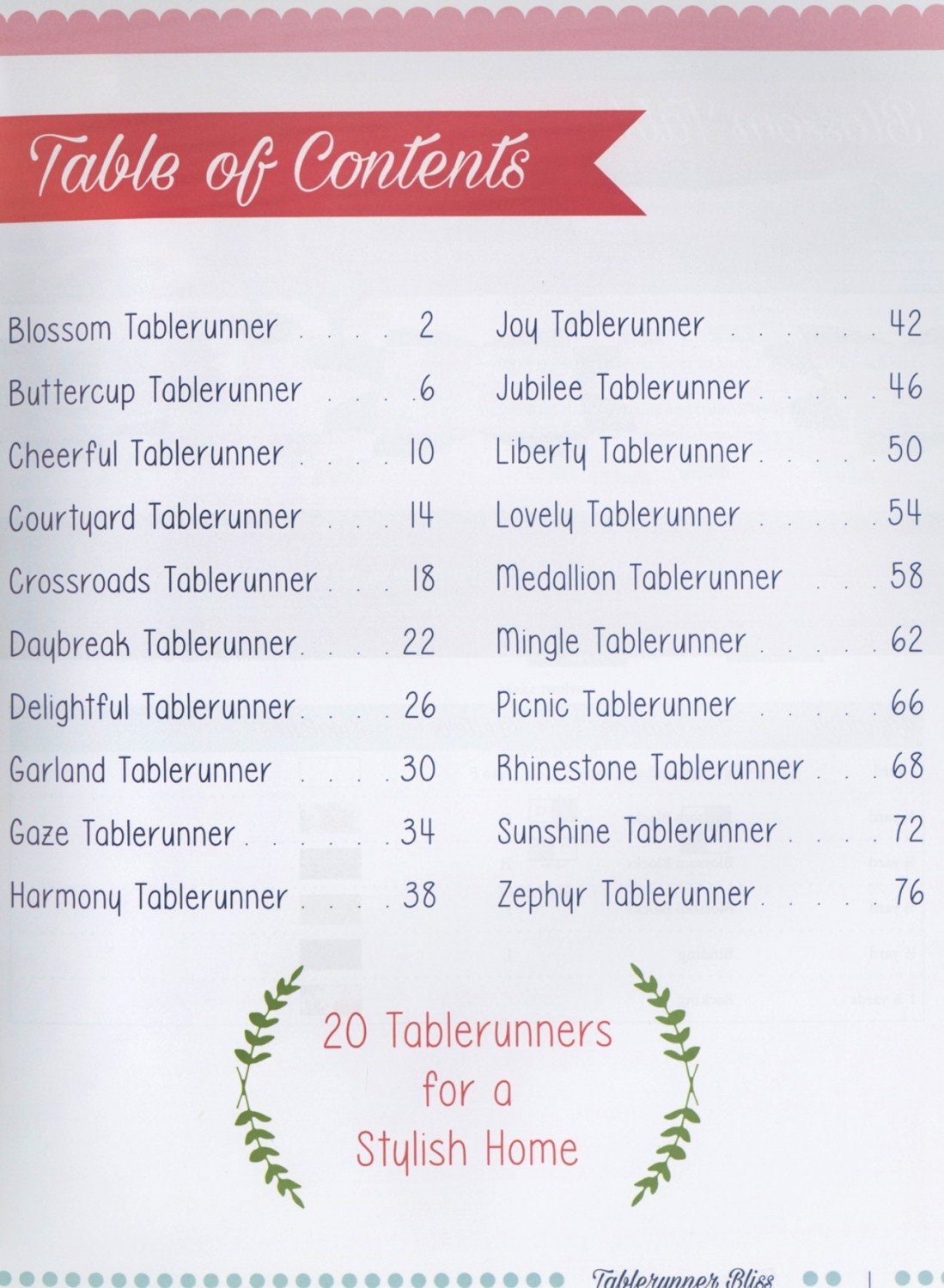 Tablerunner Bliss - Softcover ISE918