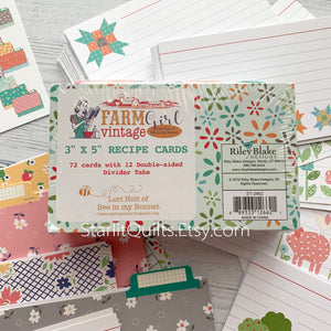 The Farm Girl Vintage Index recipe Cards by Lori Holt of Bee in my Bonnet to use for project planning
