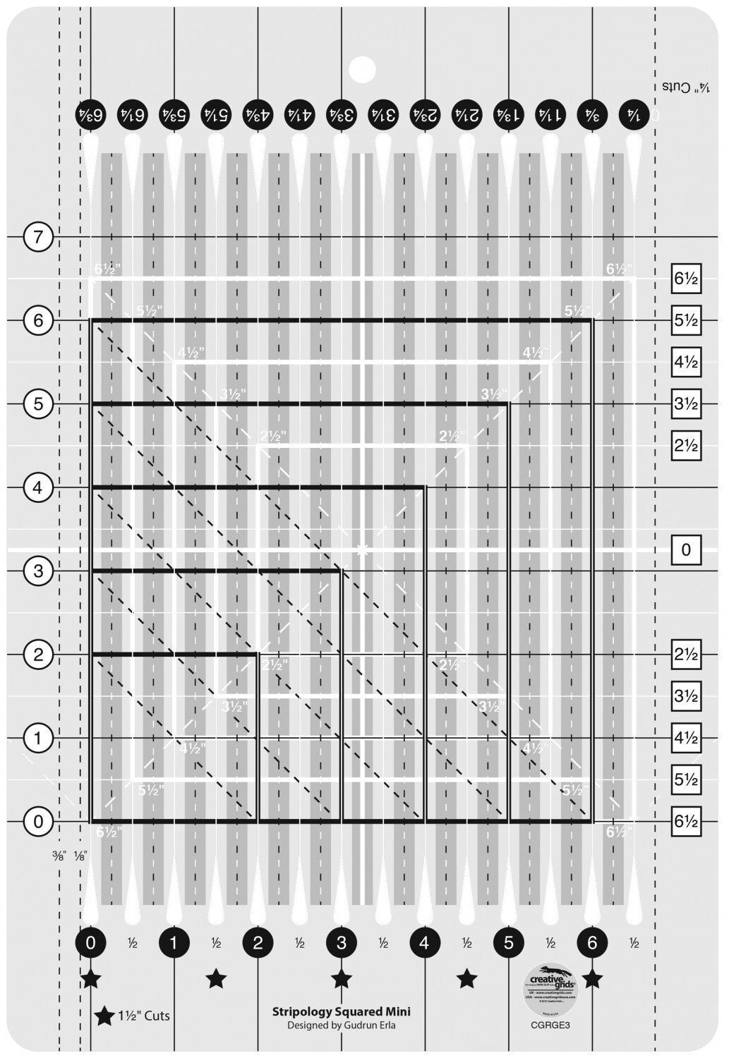 Creative Grids Stripology Squared Mini CGRGE3 ***ships for free***