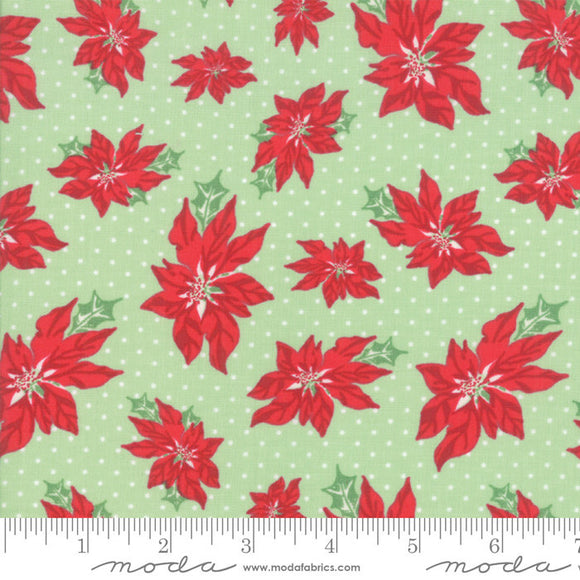 Sweet Christmas Spearmint Poinsettia 5 yard cut 31151-14