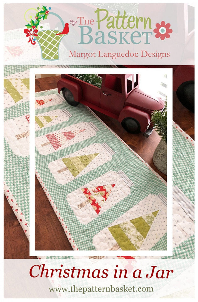 Christmas Jars Table Runner TPB1812  By Margot Languedoc Designs  Paper Pattern ONLY