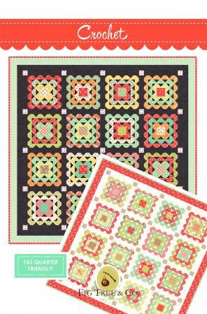 CROCHET Quilt Printed Pattern only by Fig Tree Quilts, ftq 1502, Fat Quarter Friendly,66"x66" or 68"x68"