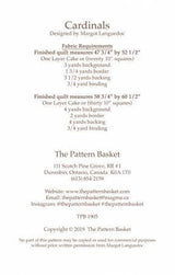 Cardinals TPB1905  Quilt Pattern By Margot Languedoc Designs for The Pattern Basket PATTERN ONLY