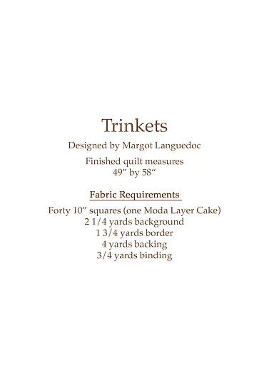 Trinkets pattern By Margot Languedoc Designs Paper Pattern ONLY