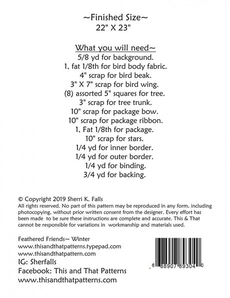 Feathered Friends Winter TAT340 From This and That by Sherri Falls