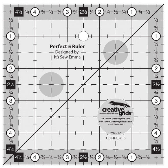 Creative Grids Perfect 5 Ruler 5in x 5in CGRPERF5 ***ships for free***