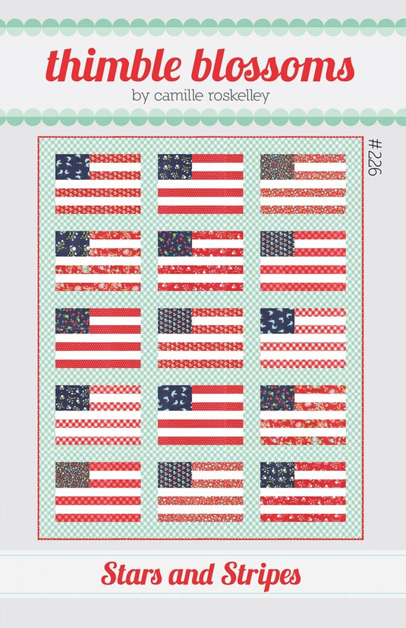 Stars and Stripes Thimble Blossoms Pattern TBL226