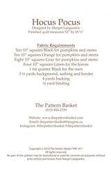 Hocus Pocus pattern By Margot Languedoc Designs TPB1911 Paper Pattern ONLY