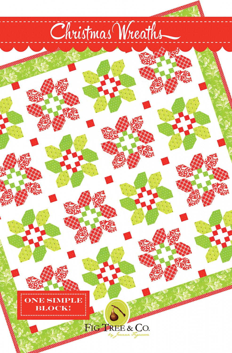 Christmas Wreaths sewing pattern only FTQ1604