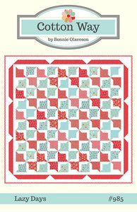 Lazy Days Quilt - Printed Pattern - 73” x 73&quot; - Cotton Way by Bonnie Olaveson CW985