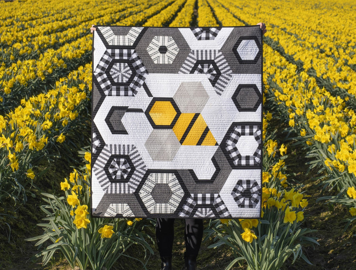 Biggy The Bee Baby Quilt  TQL10021 - PAPER PATTERN-only By Krista Moser 42&quot; x 48&quot;