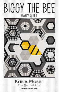 Biggy The Bee Baby Quilt  TQL10021 - PAPER PATTERN-only By Krista Moser 42&quot; x 48&quot;