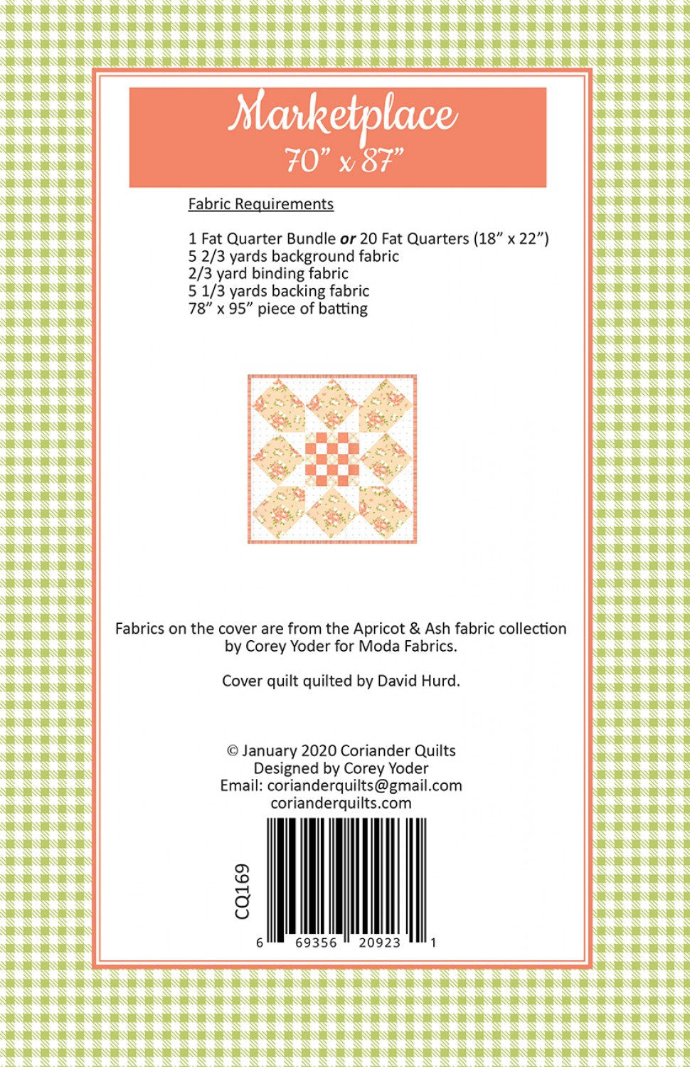 Marketplace Quilt Pattern by Coriander Quilts CQ169