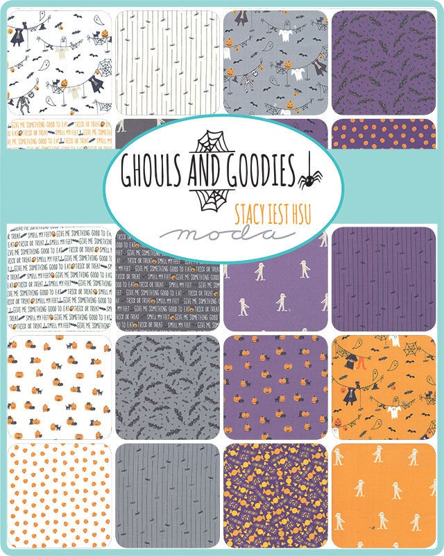 Ghouls and Goodies Mini Charms 2.5 inch by Stacy Iest Hsu for Moda Fabrics 20680MC bin 72