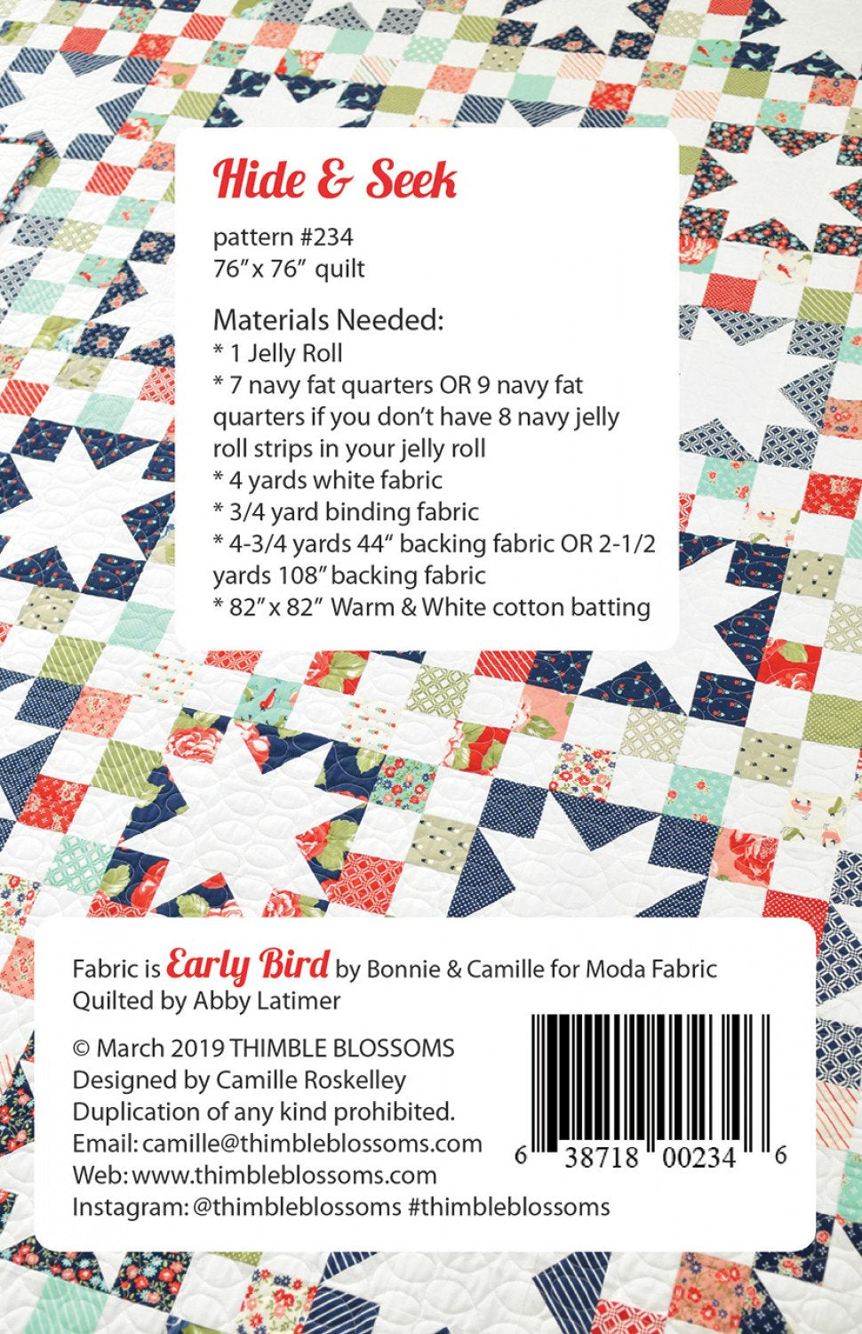 Hide and Seek Thimble Blossoms Quilt Pattern TBL234