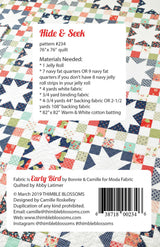 Hide and Seek Thimble Blossoms Quilt Pattern TBL234