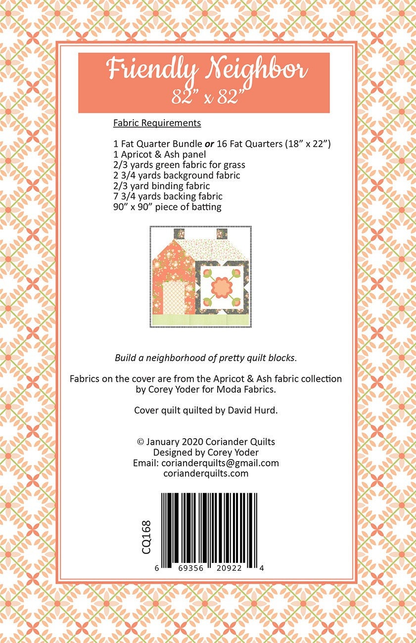 Friendly Neighbor Quilt Pattern by Coriander Quilts CQ168