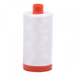 Aurifil Natural White 2021 - 50wt 1422yds, 100% Long Staple Mercerized Egyptian Cotton.