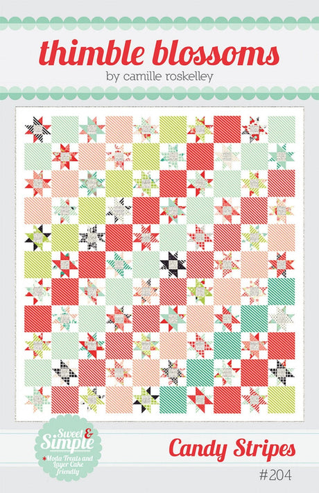 Candy Stripes Pattern Thimble Blossoms  TBl204