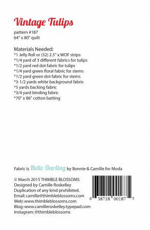 Vintage Tulip quilt pattern by Thimble Blossoms sewing pattern TBL187