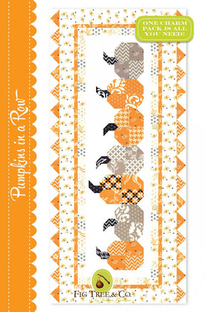 Pumpkins in a Row quilt pattern by Fig Tree Quilts FTQ1675 16 x 40