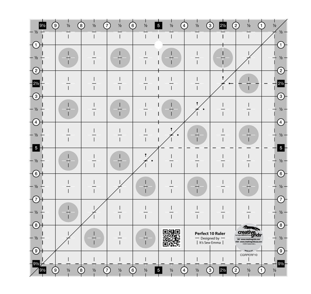 Creative Grids Perfect 10 Ruler 10in x 10in CGRPERF10 ***ships for free***