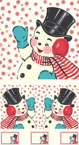 Swell and Sweet Christmas Snowman Panel Multi By Urban Chiks for Moda Fabrics 31158-11  24"x44"